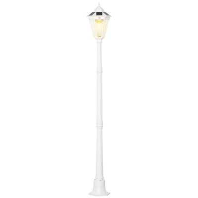 Luminaire solaire extérieur - lampadaire de jardin LED - alu blanc OUTSUNNY