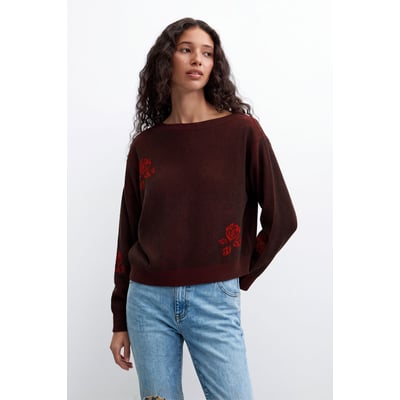 pull en maille fine à fleurs DESIGUAL