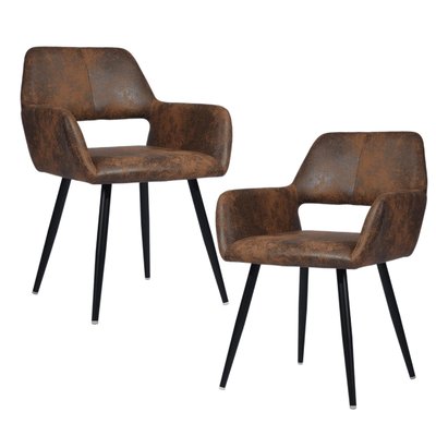 Lot de 2 chaises de salle à manger fauteuil rétro industriel,CROMWELL MEUBLES COSY