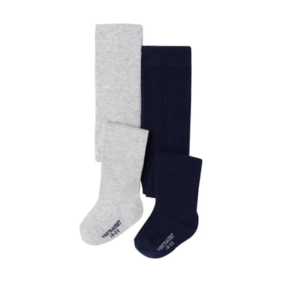 Lot de 2 paires de collants en maille côtelée VERTBAUDET