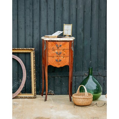 Table de chevet en bois de rose Odile N°504 - Bon état DEBONGOUT