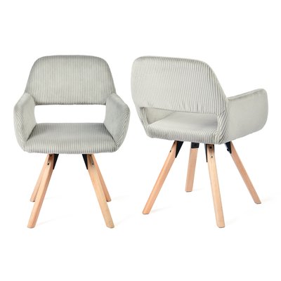 Lot de 2 chaises de salle à manger velours côtelé scandinave, CROMWELLMID MEUBLES COSY