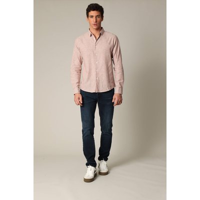 Chemise jacquard en lin à rayures fines et manches longues MYERS DEELUXE