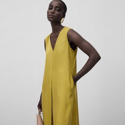 Robe évasée à encolure en V ADOLFO DOMINGUEZ