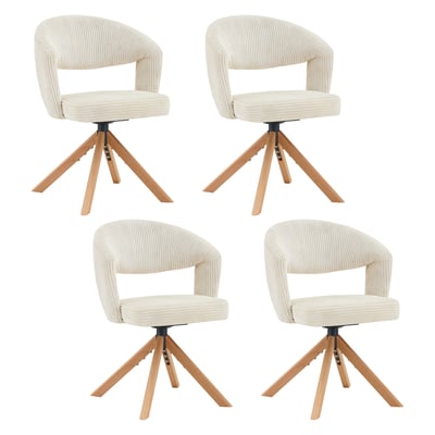 Lot de 4 fauteuils de salle à manger rotatif velours côtelé, CARMONDBCORD MEUBLES COSY