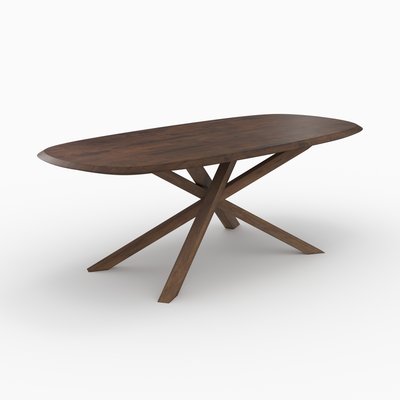Table rectangulaire en bois d'hévéa massif - ALADIN RENDEZ-VOUS DÉCO