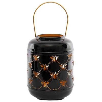 Lanterne ronde ajourée en métal Abeille 14 x 25 cm JARDINDECO