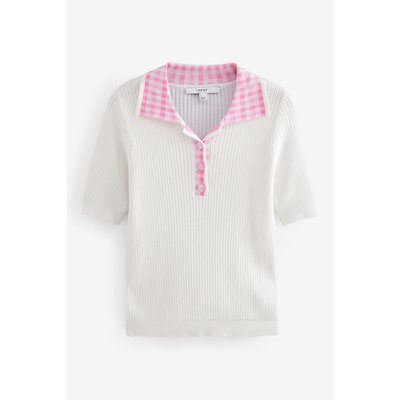Pull vichy en maille à col polo NEXT