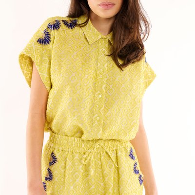 Chemise coton manches courtes avec broderies LIONEL WILD