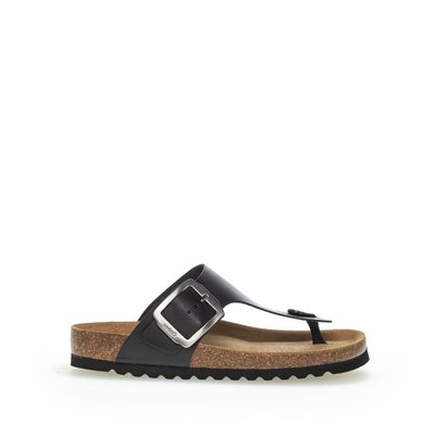 Mules en cuir à talon plat GABOR