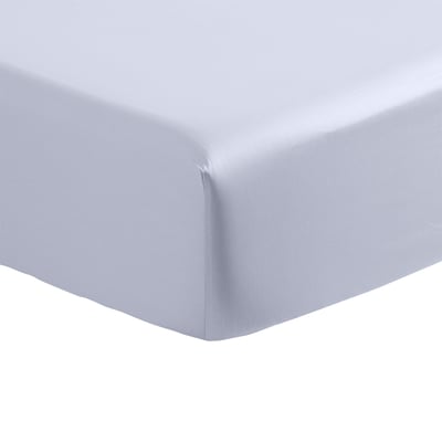Drap housse Gris Plume EQUINOXE CARRE BLANC