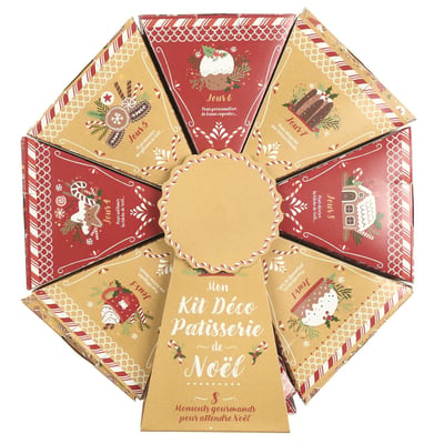 Calendrier de l'Avent Pâtisserie – Roue Déco Gâteaux de Noël 8 Compartiments TOILINUX