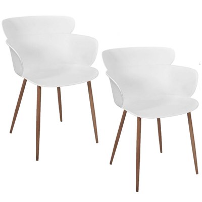 Lot de 2 fauteuils coque en polypropylène et métal THE HOME DECO FACTORY