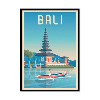 Affiche d’art et cadre noir 50 x 70 cm - Bali - Olahoop Travel Posters WALL EDITIONS