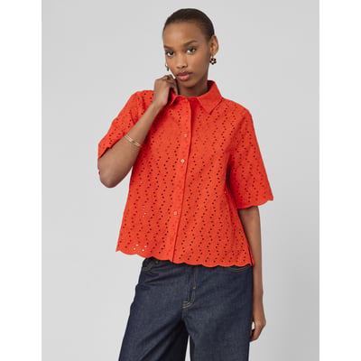 Chemisier Vintage Broderie Anglaise - Taille 40 - Occasion Très Bon état - Blanc