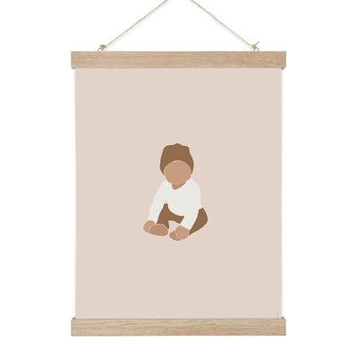 Lindo, affiche +  cadre chêne. 50cm x 70cm COTTON BIRD