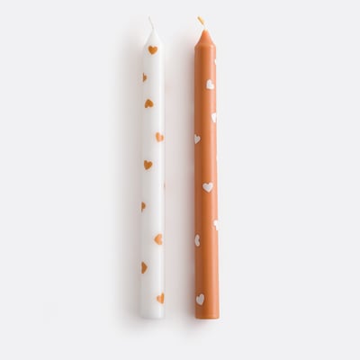 Lot de 2 bougies imprimées cœur, SCACCO LA REDOUTE INTERIEURS