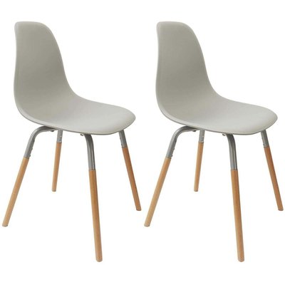 Chaise scandinave pieds métal et bois de hêtre Phenix (Lot de 2) CMP