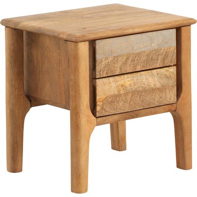 Table de chevet bois massif de manguier naturel et RECOLLECTION