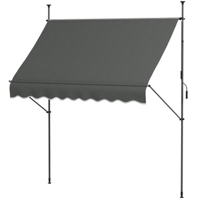 Store banne autoportant manuel rétractable réglable métal alu polyester OUTSUNNY