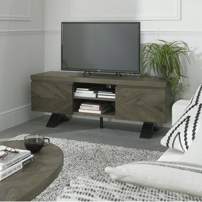Meuble TV contemporain en chêne brun ARLINGTON PIER IMPORT