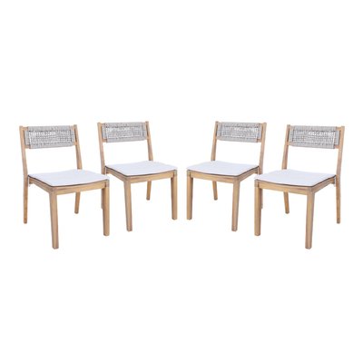 Chaise de jardin bois d'acacia et cordes (lot de 4) GALENA SWEEEK