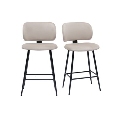 Tabourets de bar en velours et pieds en métal noir H70 cm (lot de 2) ATRIUM MILIBOO