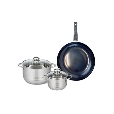 Batterie 1 poêle 28cm + 2 faitouts 14/20cm PRIMA BRILLANT ELO