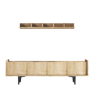 Meuble TV 4 portes en bois et métal L150cm- CLEO DRAWER