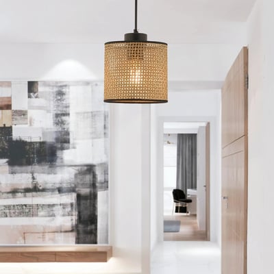 Светильник подвесной из металла и хлопковым абажуром, Balance / Беланс SO'HOME