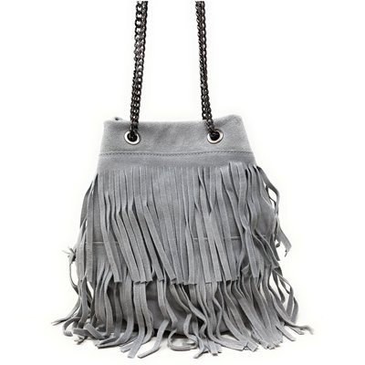 Sac à main à franges en cuir nubuck TADI OH MY BAG