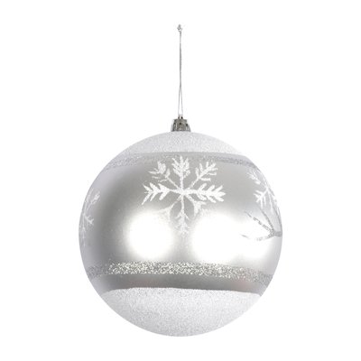 Boule de noel argent flocon DOUCEUR D'INTÉRIEUR