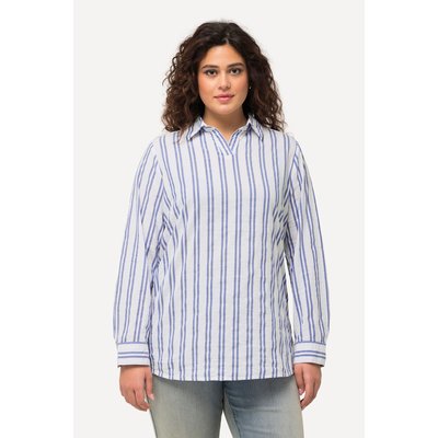 Tunique à texture rayée. Col de chemise et ULLA POPKEN