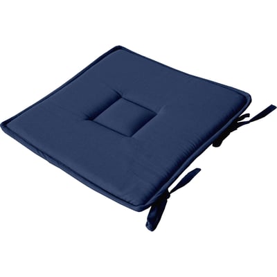Galette de chaise plate en coton avec liens PANAMA TOILINUX