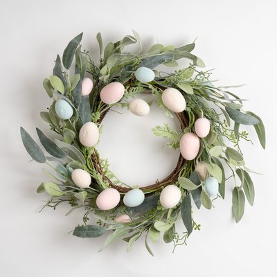 40cm Easter Egg Wreath in Pastels SO'HOME