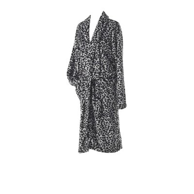 Peignoir col chale Leopard gris EDEN