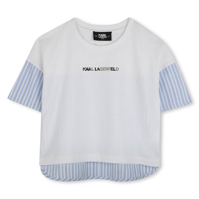 T-shirt bimatière avec imprimé KARL LAGERFELD KIDS