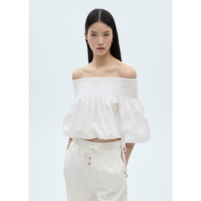 Blouse froncée épaules dénudées MANGO