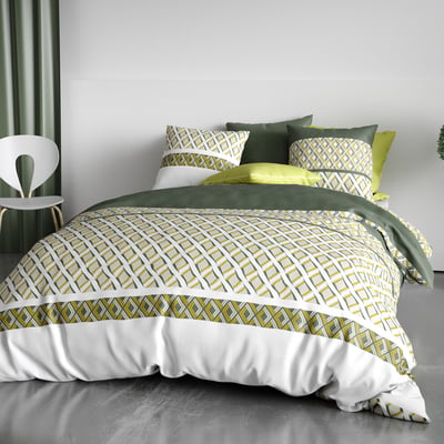 Parure de lit en 100% coton à motifs avec housse de couette + taie d’oreiller EDEN