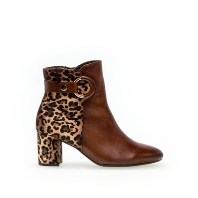 Bottines en velours à talon recouvert GABOR