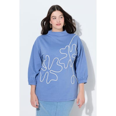 Sweat-shirt en coton bio, trèfles en corde ULLA POPKEN