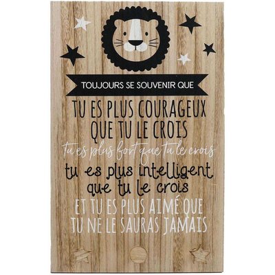 Plaque murale citation pour enfant Garçon JARDINDECO