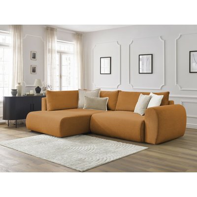 Canapé d'angle convertible 3 places en tissu lisse, LUCIEN BOBOCHIC