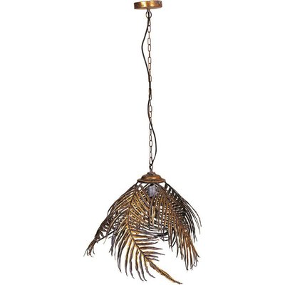 Suspension feuille dorée esprit jungle chic en fer forgé RECOLLECTION