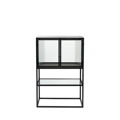 Vitrine 2 portes en métal et verre trempé 90x60cm - BOLI DUTCHBONE