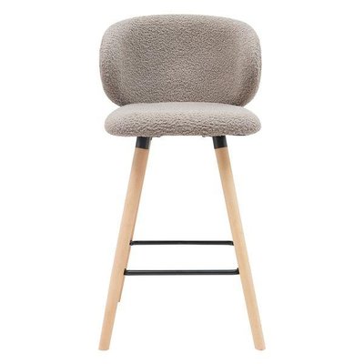 Chaise de bar tissu effet laine bouclette  pieds chêne Tiago ZAGO
