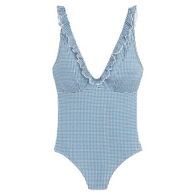 Gingham Print Ruffled Swimsuit  EMILE & IDA X LA REDOUTE