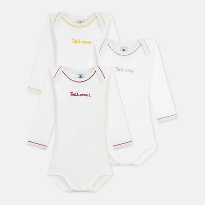 Lot de 3 bodies manches longues PETIT BATEAU