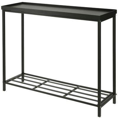 Console en métal noir 2 étagères 75x23x60cm WADIGA