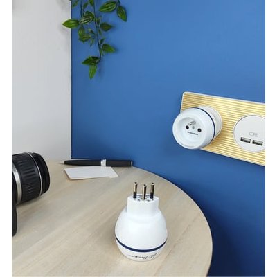 Adaptateur De Voyage France Vers Suisse - Blanc ESSENTIELS DU BHV